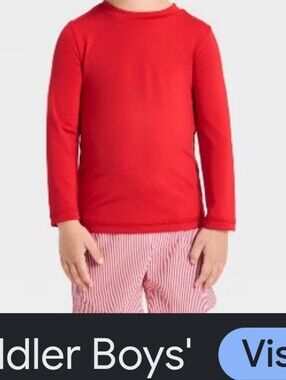 Cat & JACK Bright red Thermal Top Size 16 Long Sleeves